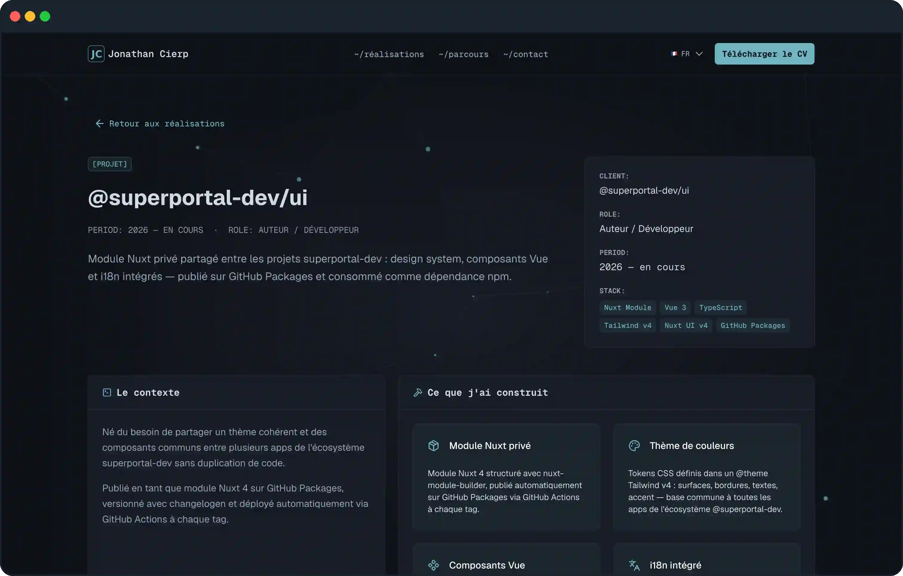 Capture d'écran 5 — @superportal-dev/portfolio