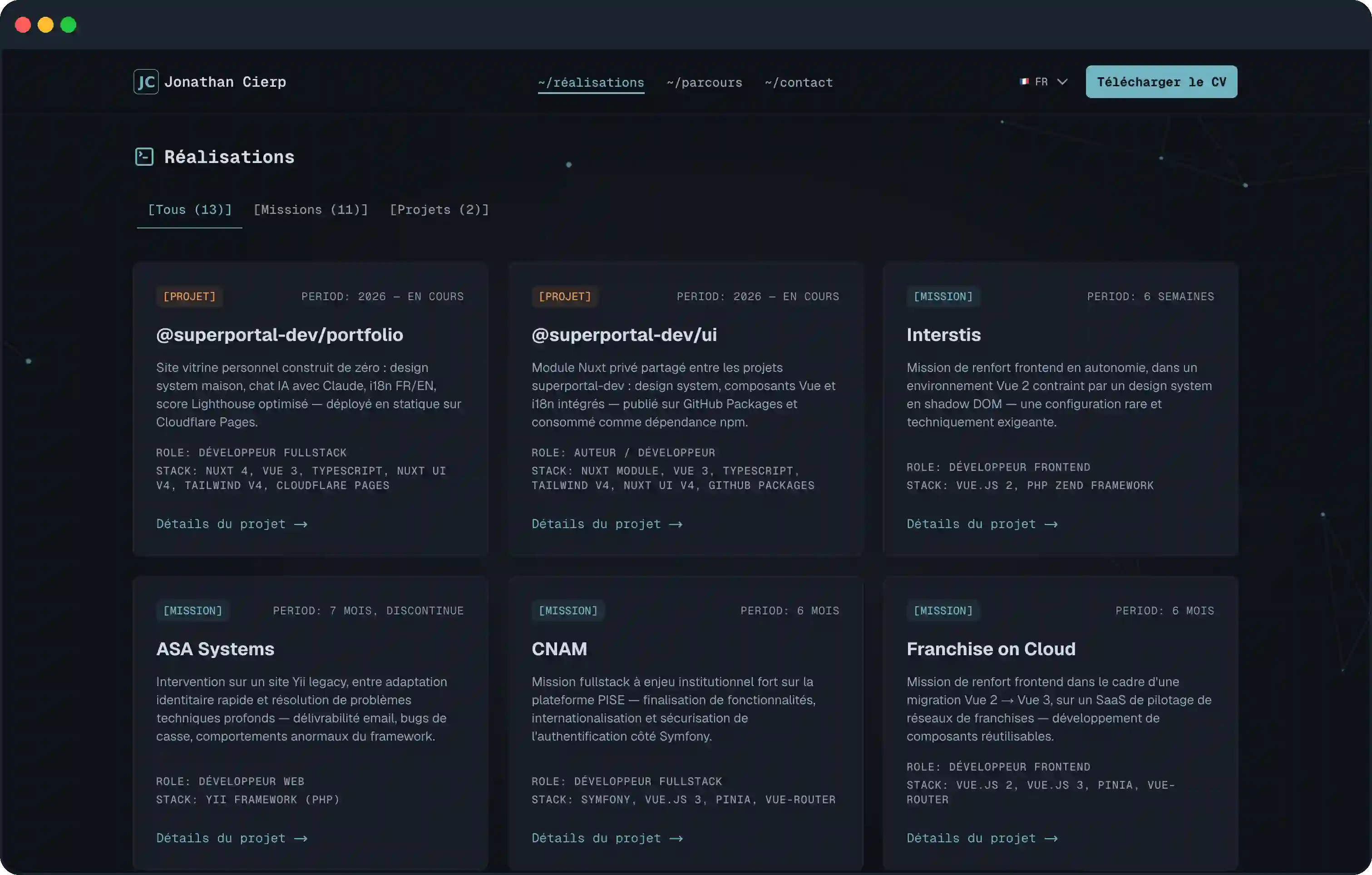 Capture d'écran 2 — @superportal-dev/portfolio